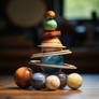 Toy pyramid made of Planets