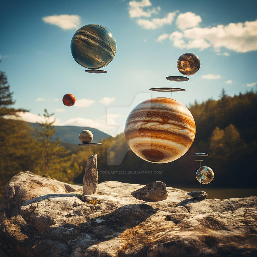 Deviantart Planet Art installation of planets in nature by Coolarts223 on DeviantArt