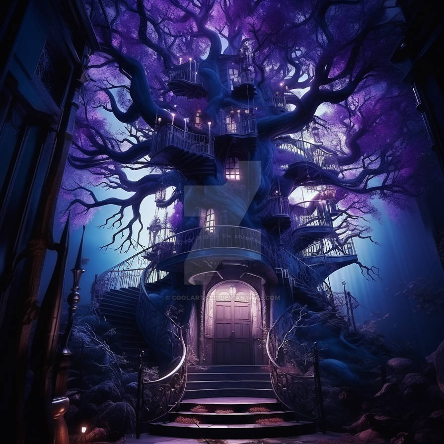 Spooky Treehouse Haunted Halloween house in huge creepy tree by Coolarts223 on DeviantArt