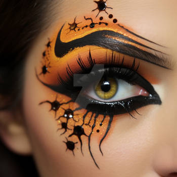 Halloween eyes make-up. Closeup photo