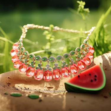 Watermelon Fruit Necklace KidCore Collection/ Grape, Cherry Seed Bead  Necklace Jewelry. Made in USA – Just Bead It