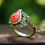 Jewelry ring watermelon colored