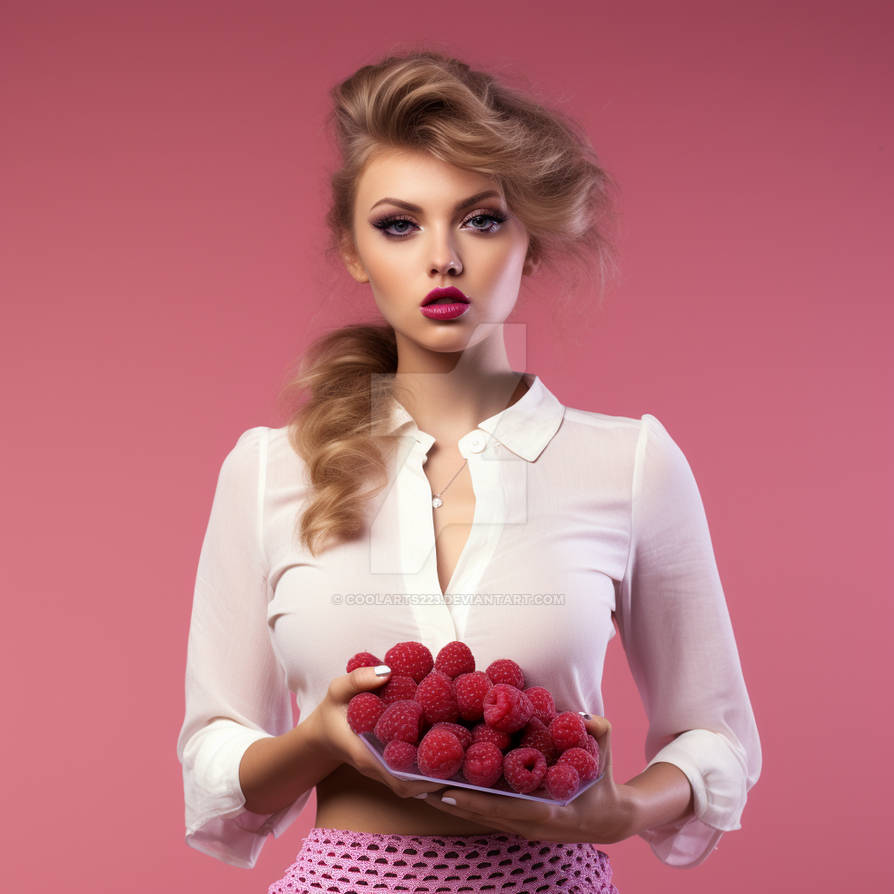 Woman Named Raspberry Young woman with raspberries. Fashion photoshoot by Coolarts223 on ...