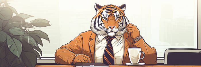 Tiger boss in office