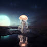 Jellyfish alien woman in another planet