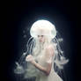 Jellyfish alien woman. Fashion photography