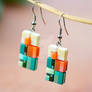 Square shaped earrings. Pixel style
