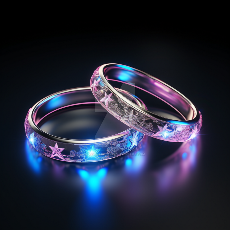 Glowing couple rings with stars by Coolarts223 on DeviantArt