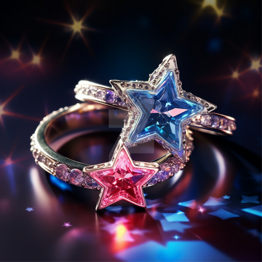 Shimmering couple rings with stars by Coolarts223 on DeviantArt