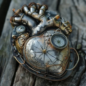 Artificial heart with compass