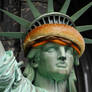 Statue of liberty and a hamburger