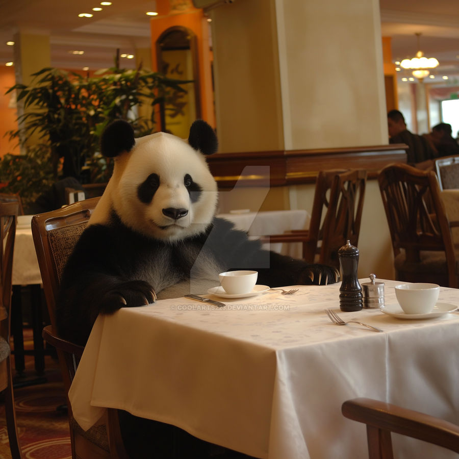 Panda Throws Table Panda at the table in Chinese restaurant by Coolarts223 on DeviantArt