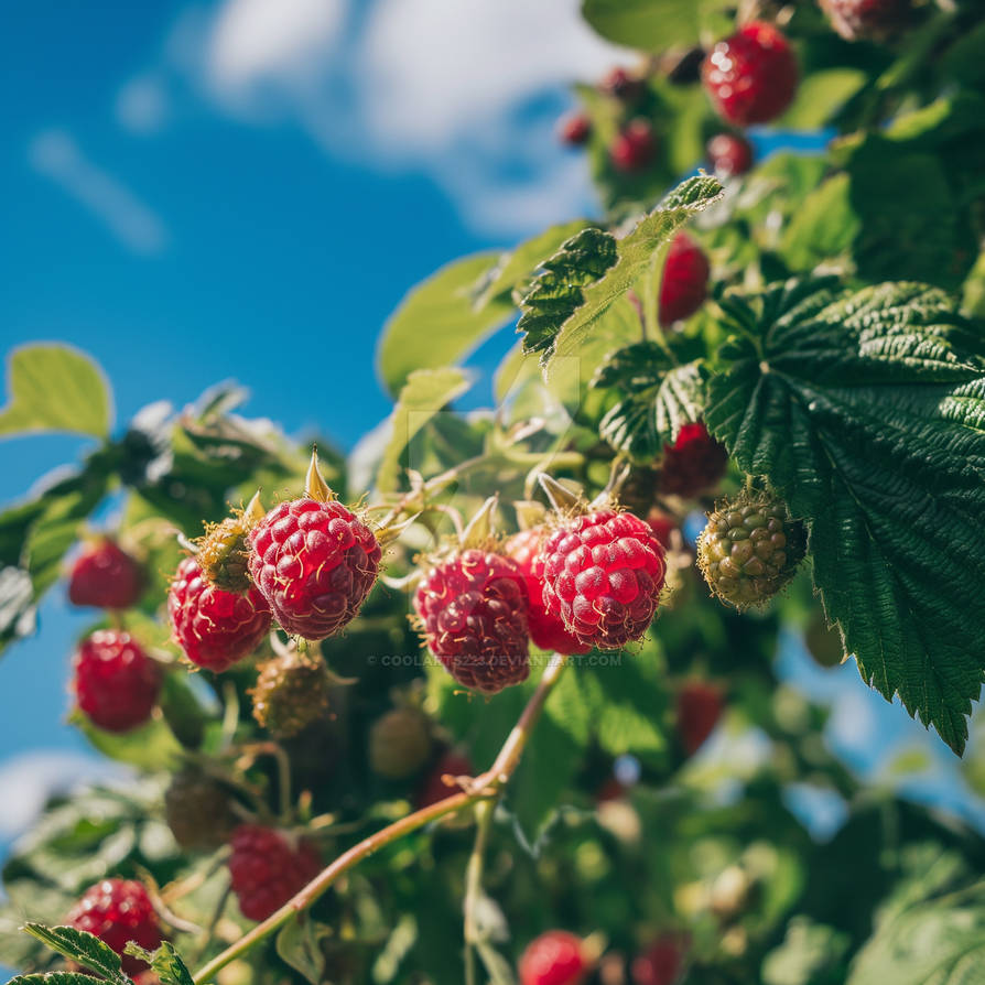 Summer Rasperberry Raspberry bush in summer. Photo by Coolarts223 on DeviantArt