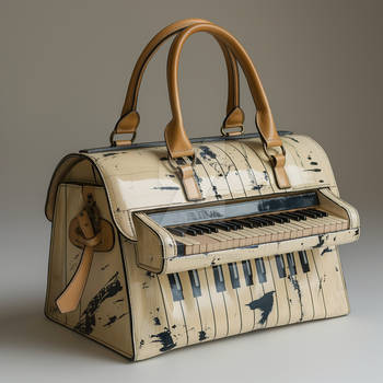 Fashionable handbag piano inspired