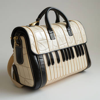 Fashionable handbag piano inspired