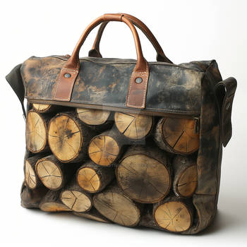 Fashionable handbag bundle of logs inspired