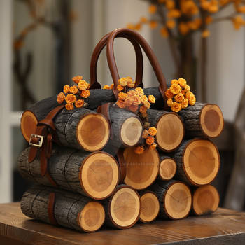 Fashionable handbag bundle of logs inspired