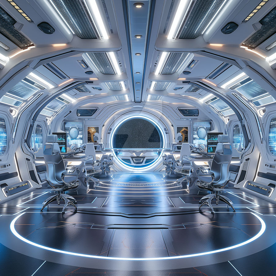 Interior of office room in futuristic spaceship by Coolarts223 on ...