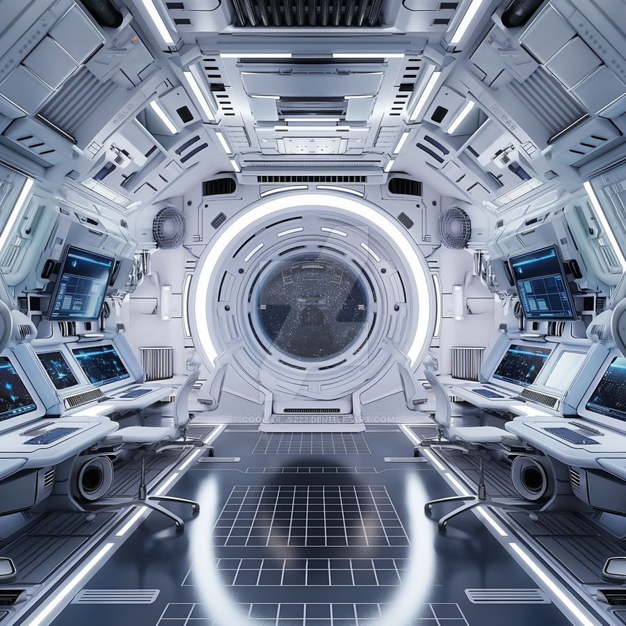 Interior of office room in futuristic spaceship by Coolarts223 on ...