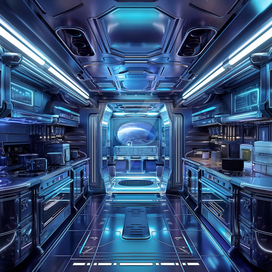 Interior of kitchen in futuristic spaceship by Coolarts223 on DeviantArt