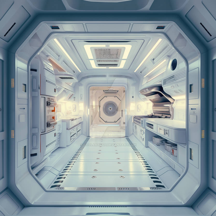 Interior of kitchen in futuristic spaceship by Coolarts223 on DeviantArt