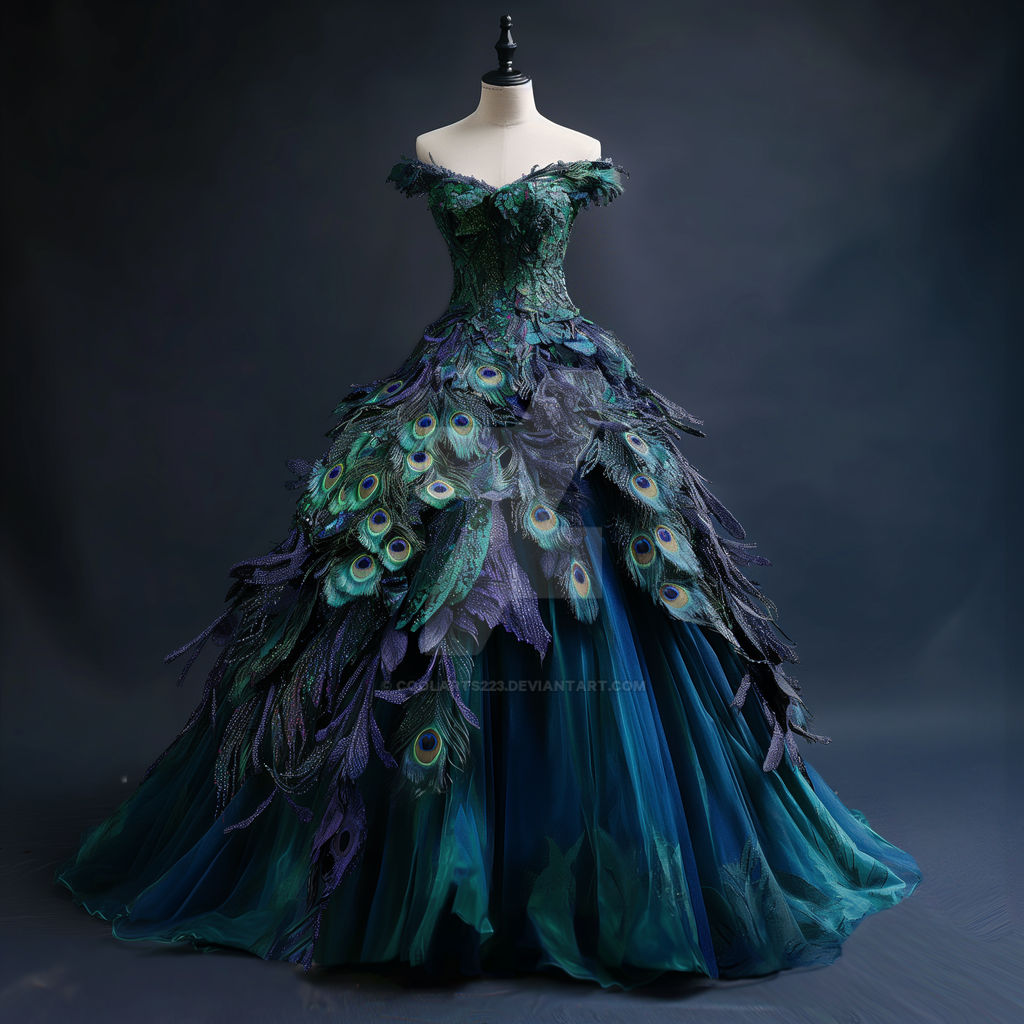 Beautiful peacock style dress on mannequin by Coolarts223 on DeviantArt Beautiful peacock style dress on mannequin by Coolarts223 on DeviantArt