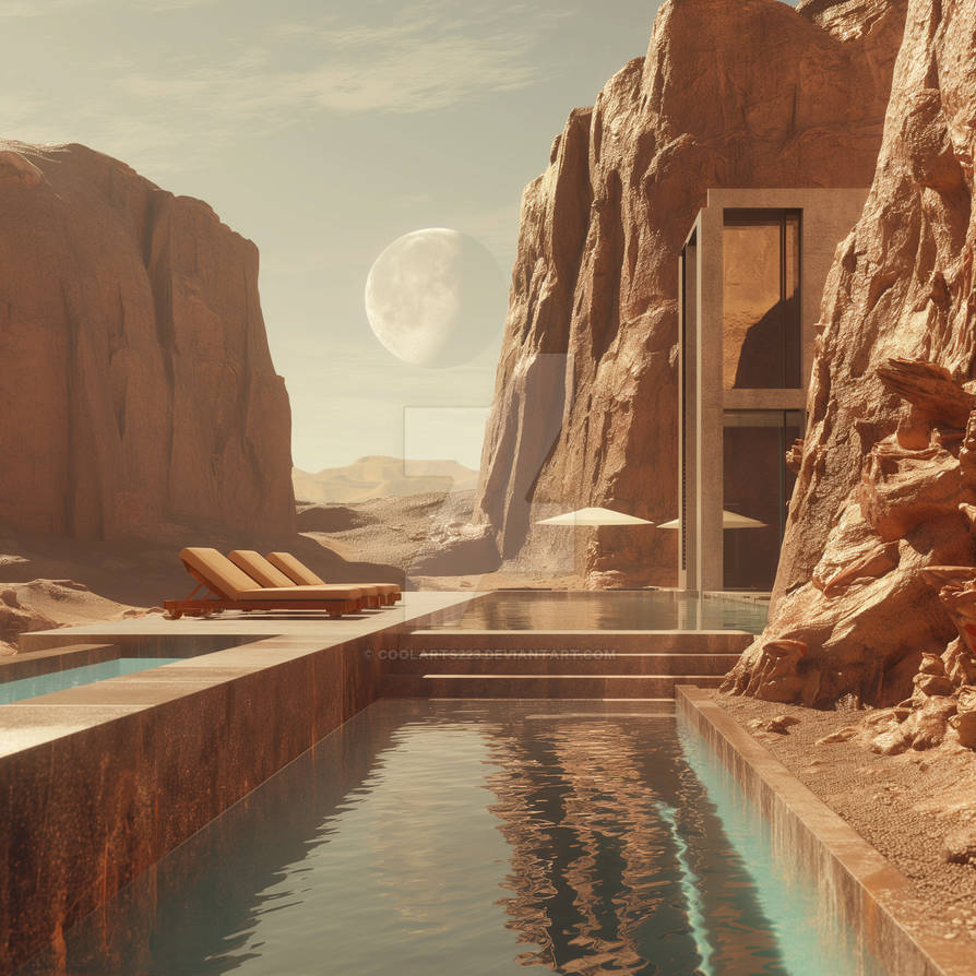 Mars Pool Vacations on a Mars. Hotel with swimming pool by Coolarts223 on DeviantArt