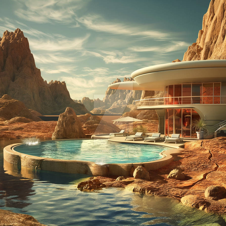 Mars Pool Vacations on a Mars. Hotel with swimming pool by Coolarts223 on DeviantArt