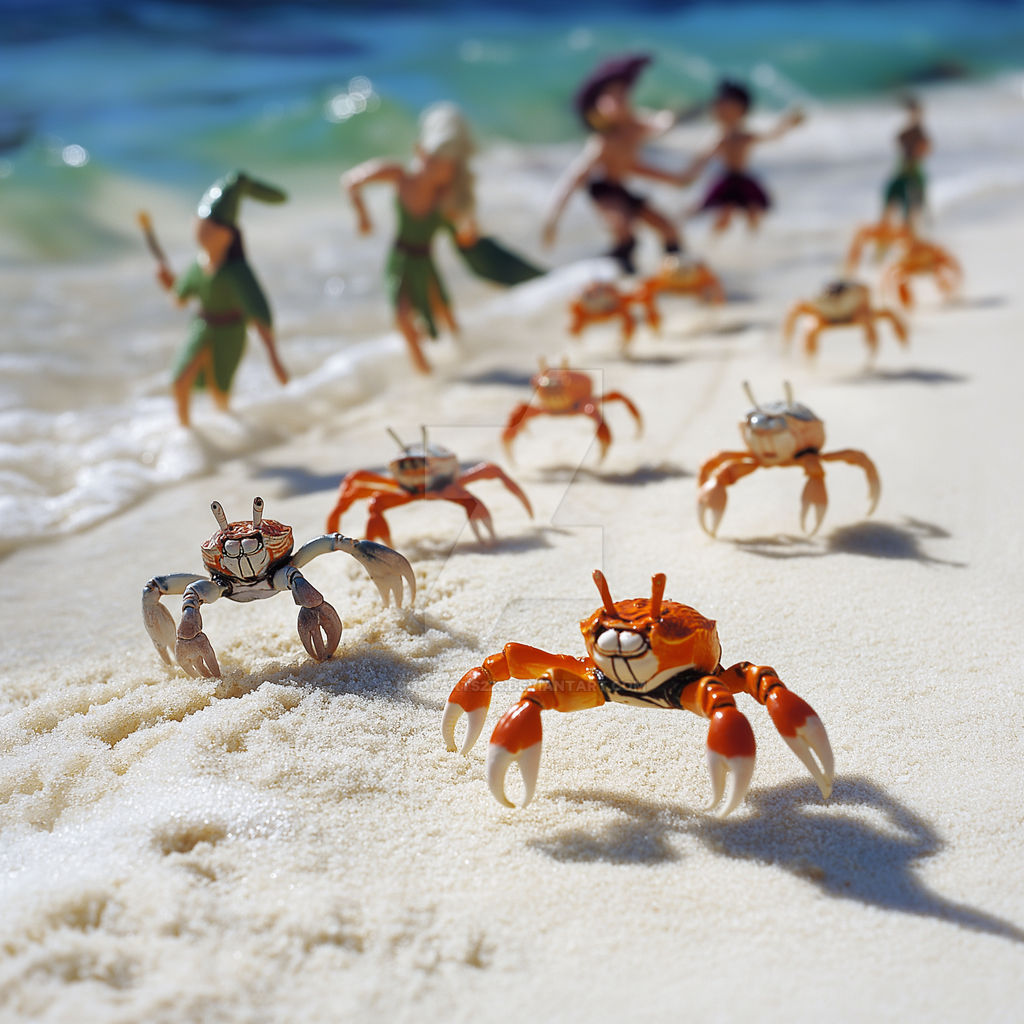 Crab And Rabbit Racing Crab race along the sea coast. Ai picture by Coolarts223 on DeviantArt