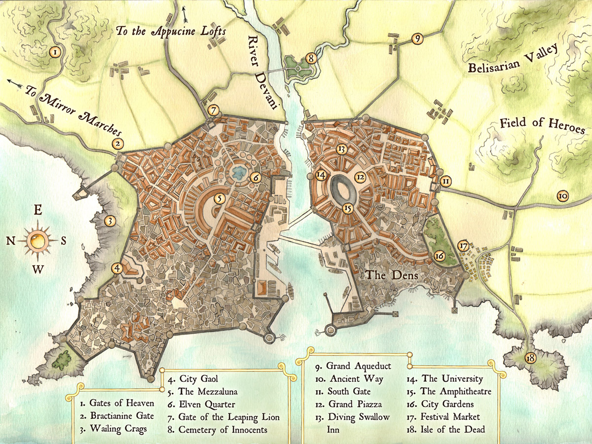 Fantasy renaissance city map