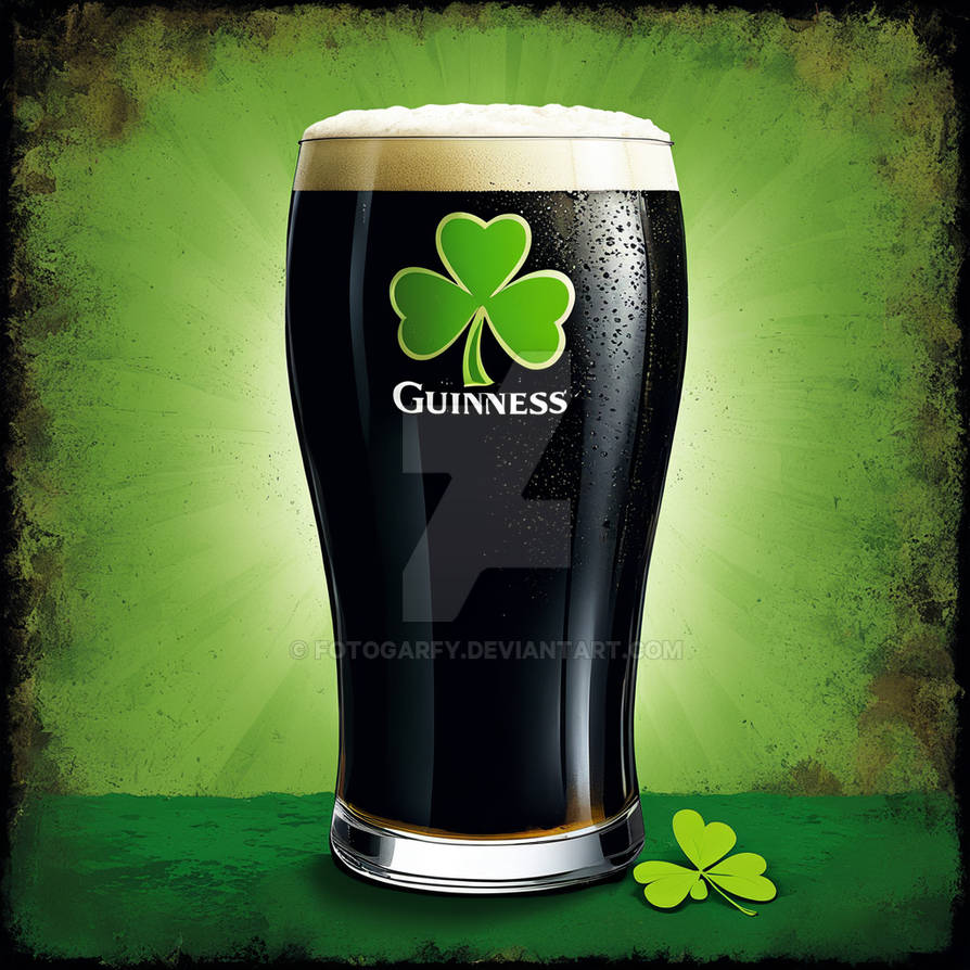 Pint of guinness with shamrock grunge style by te By Fotogarfy On pint-of-guinness-with-shamrock-grunge-style-by-te-by-fotogarfy-on