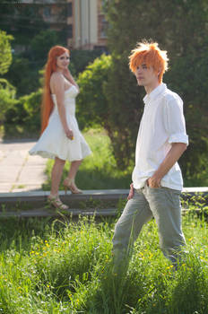 Inoue Orihime with Ichigo