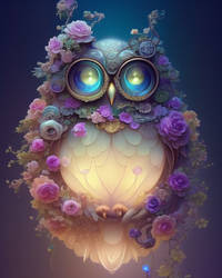 Flowering Steampunk Owl