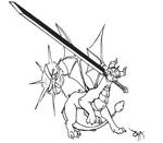 Spyro with a Buster Sword by Feanor-the-Dragon