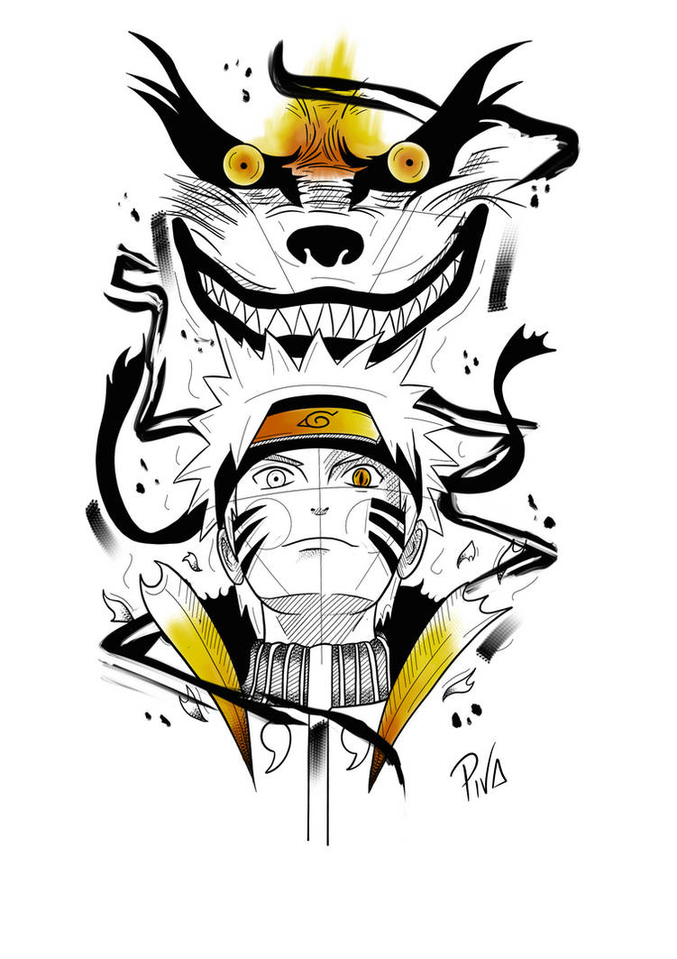 Naruto and Kurama Drawing by Victxrcw on DeviantArt