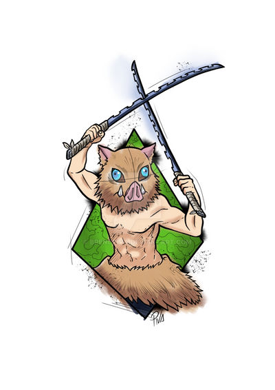 Inosuke Hashibira By Brenopiva On Deviantart Inosuke Hashibira By Brenopiva On Deviantart