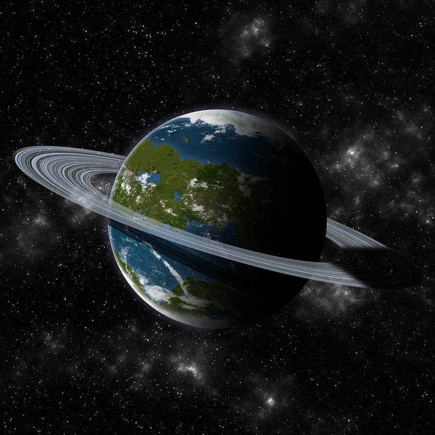 Habitable Planet with Ring by moenchii on DeviantArt