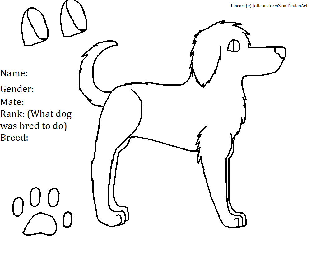 Dog Sign Up Sheet Lineart (c) Me by ABritishWolf on DeviantArt