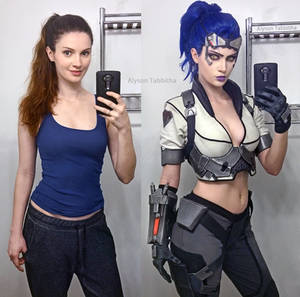 Talon Widowmaker Cosplay before and after