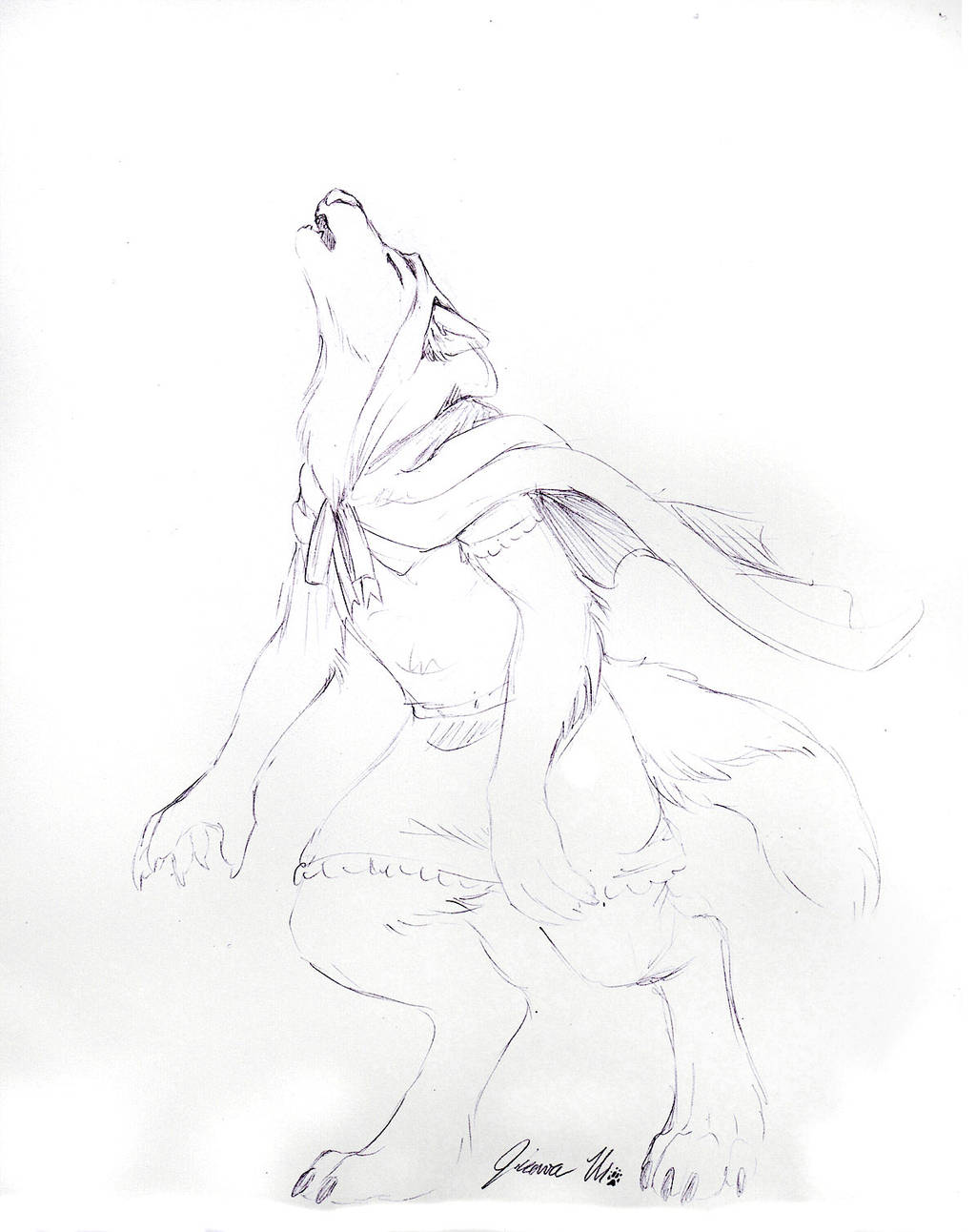 Sketch Request - Red Riding Werewolf by Jianre-M