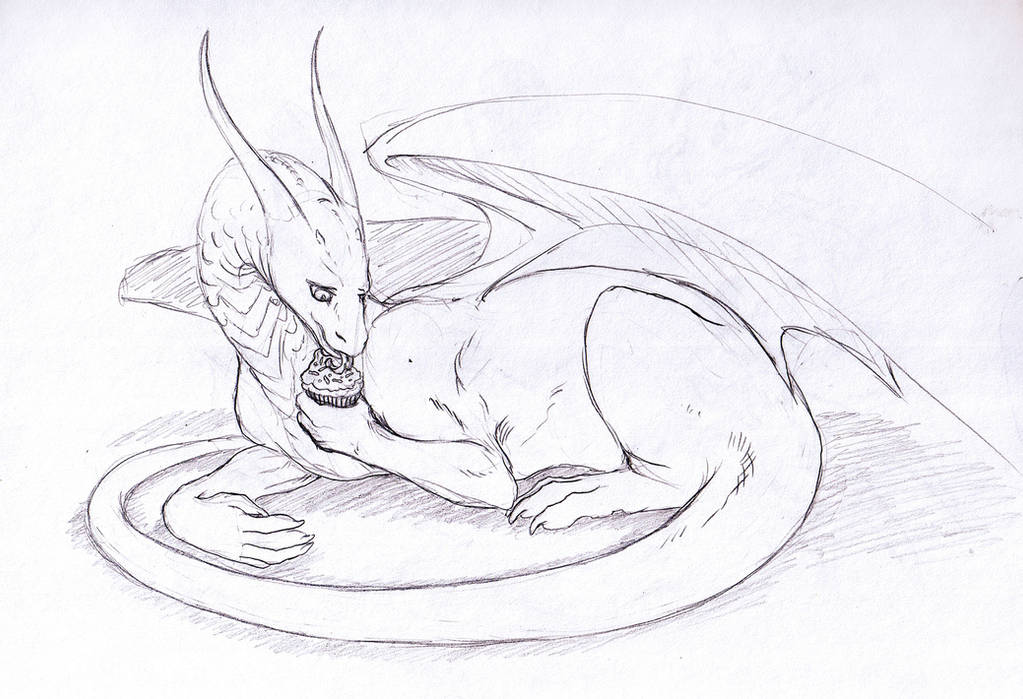 Sketch Request - Cupcake Dragon by Jianre-M