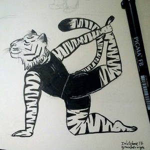 Inktober 17: Graceful + Tiger (m)