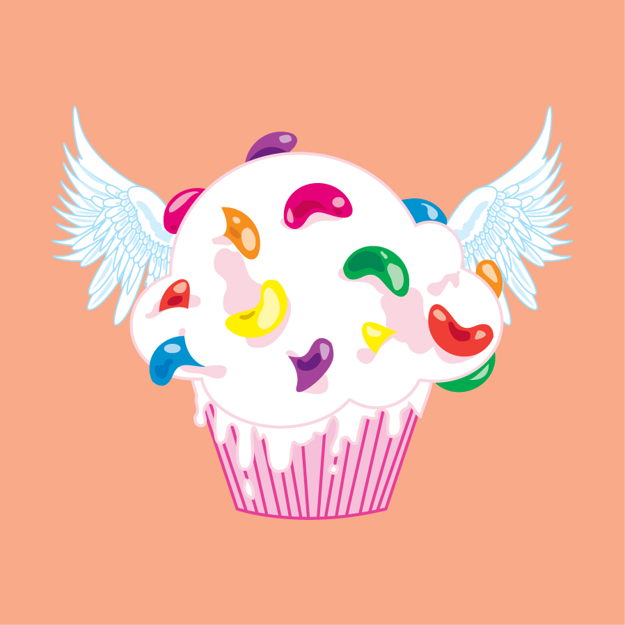 Flying Jellybean Cupcake