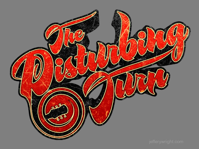 Disturbing Turn - 70's style tee shirt design