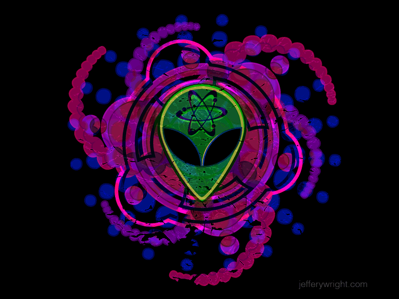 Psychedelic Alien - tee shirt print design