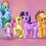 The Mane 6 and Spike the Dragon!