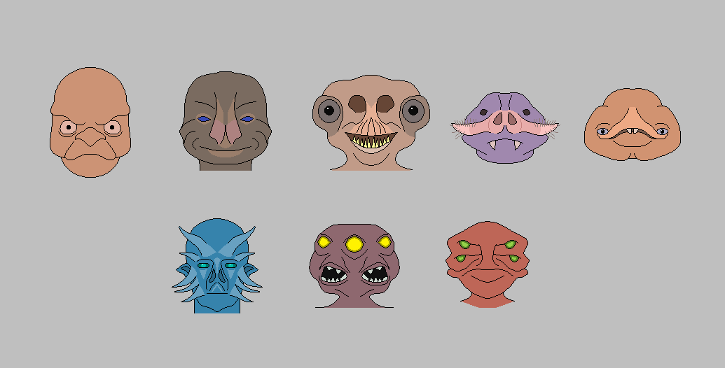 Random alien heads by Chartist24 on DeviantArt
