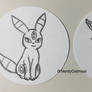 Pokemon Umbreon and Espeon Badge Outlines