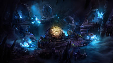 Otherworld - crystal cave by firedudewraith