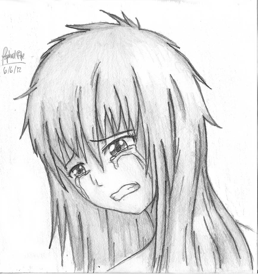 Sad Anime  Girl  Crying  Drawing  4 by 21wildwolf on DeviantArt